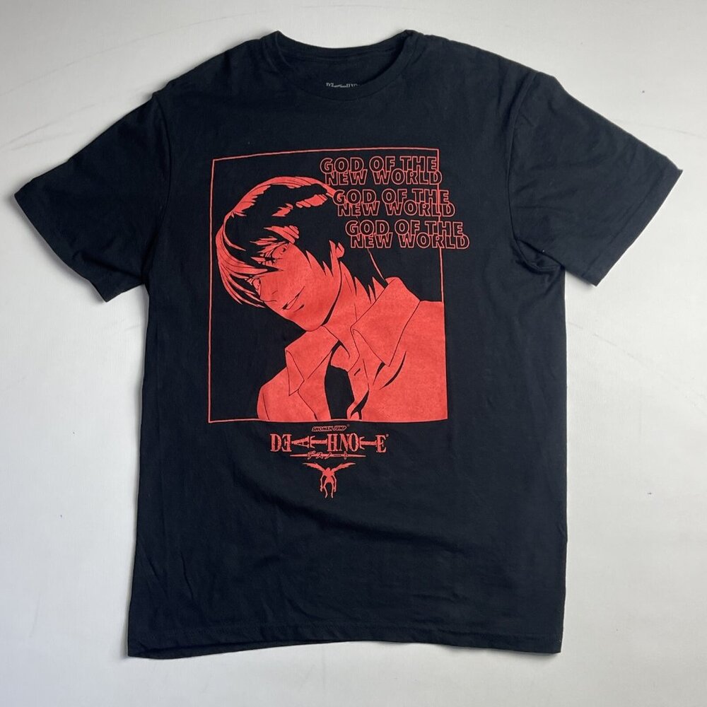 Death Note Men T-Shirt M Black Red Amane Anime Graphic God Of The New World